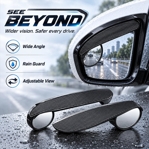 2-in-1 Car Rain Eyebrow Blind-Spot Mirrors – Set of 2