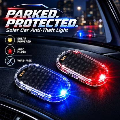 Solar-Powered Car Warning Light Pair with Automatic Flash Effect