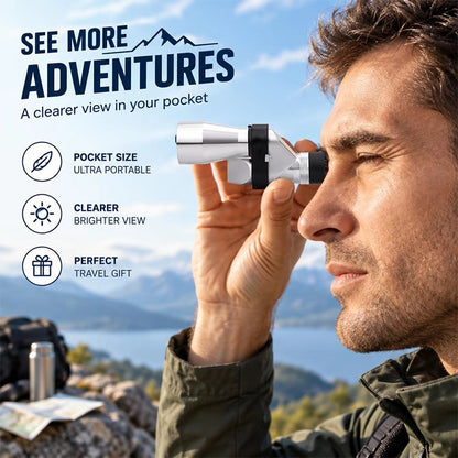 8×20 Right-Angle Monocular Telescope Kit with Phone Clip and Tripod