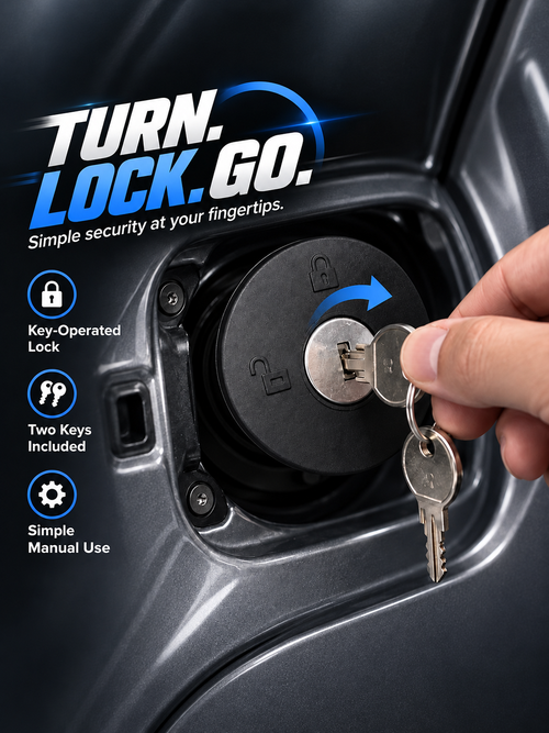 Locking fuel tank cap operated with key