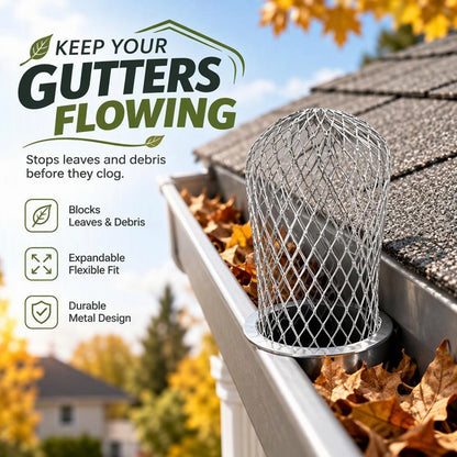 Expandable Gutter Downspout Leaf Strainer Set