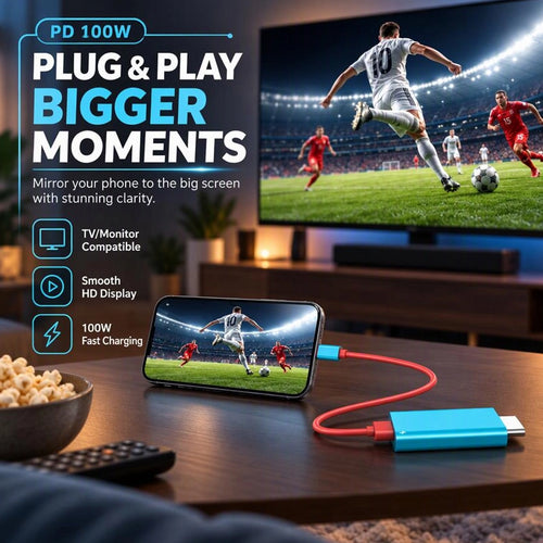 USB-C to HDMI Screen Mirroring Cable in Red or Blue