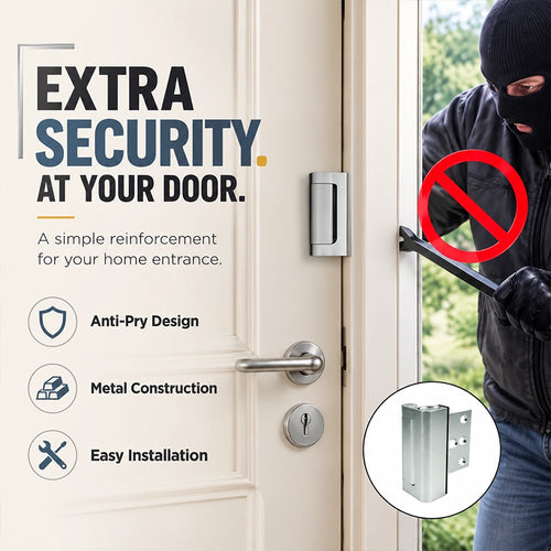Metal Door Security Latch in Silver or Black