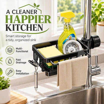 Faucet-Hanging Drain Rack with Removable Drip Tray