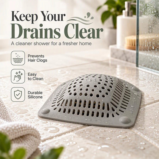 Gray Shower Drain Hair Catcher, Two-Pack
