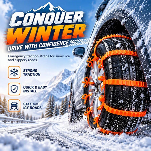 Emergency Tire Traction Straps for Snowy Conditions