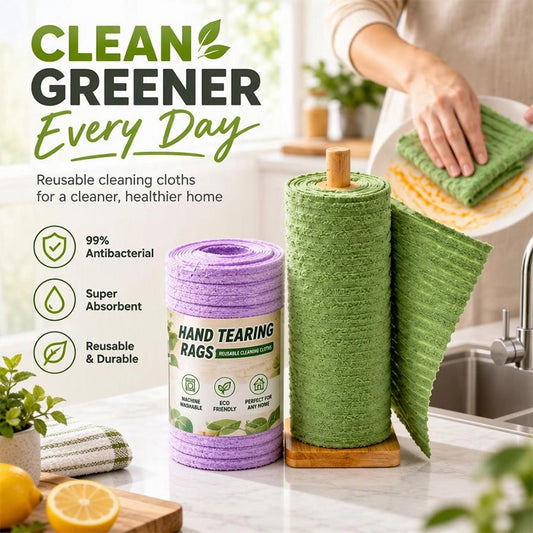 Reusable Tear-Off Cleaning Cloth Roll for Kitchen Wiping