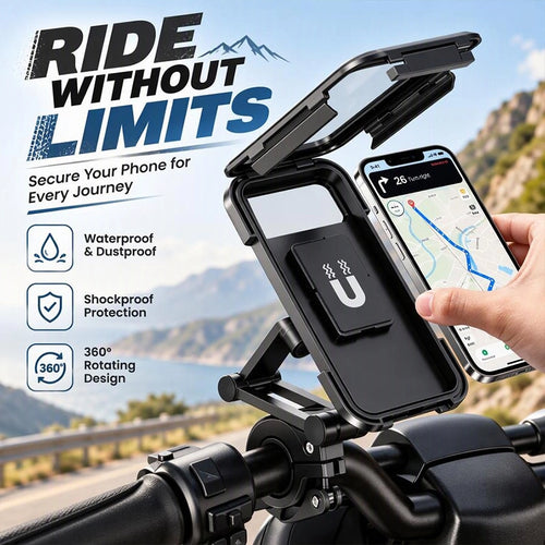 Water-Resistant Bike Handlebar Phone Holder with Protective Case