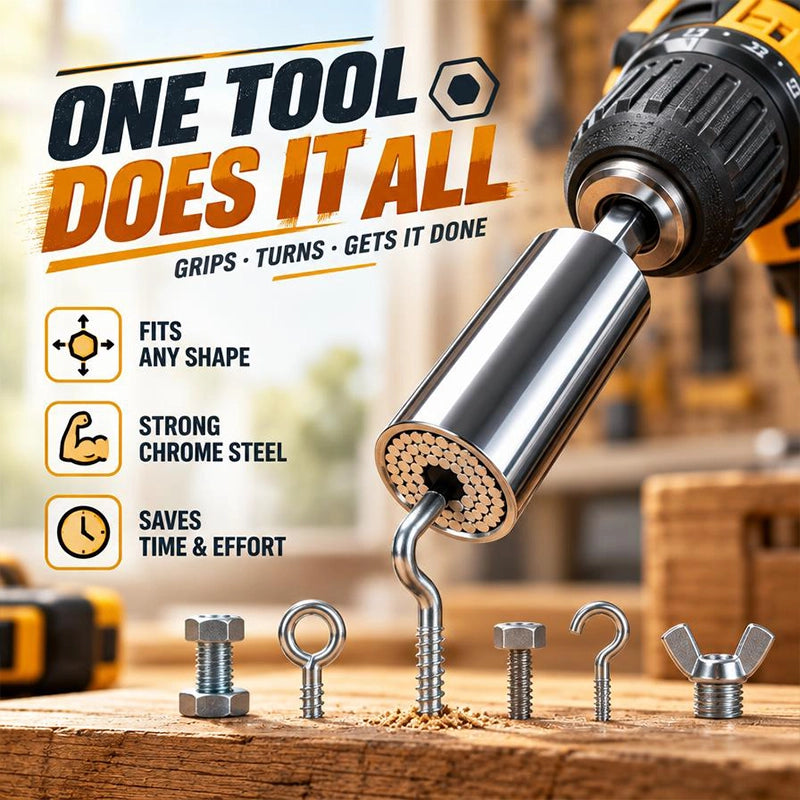 Universal Socket and Extension Rod Set for 9–27 mm Fasteners