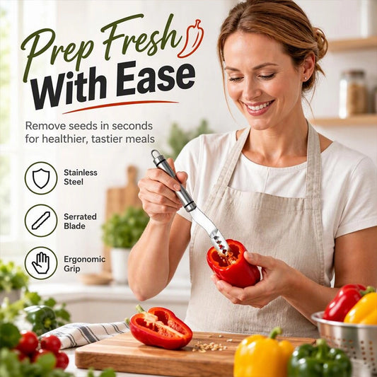 Stainless Steel Pepper Corer for Quick Seed Removal