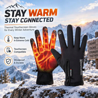 Zippered Touchscreen Winter Gloves for Cold-Weather Wear