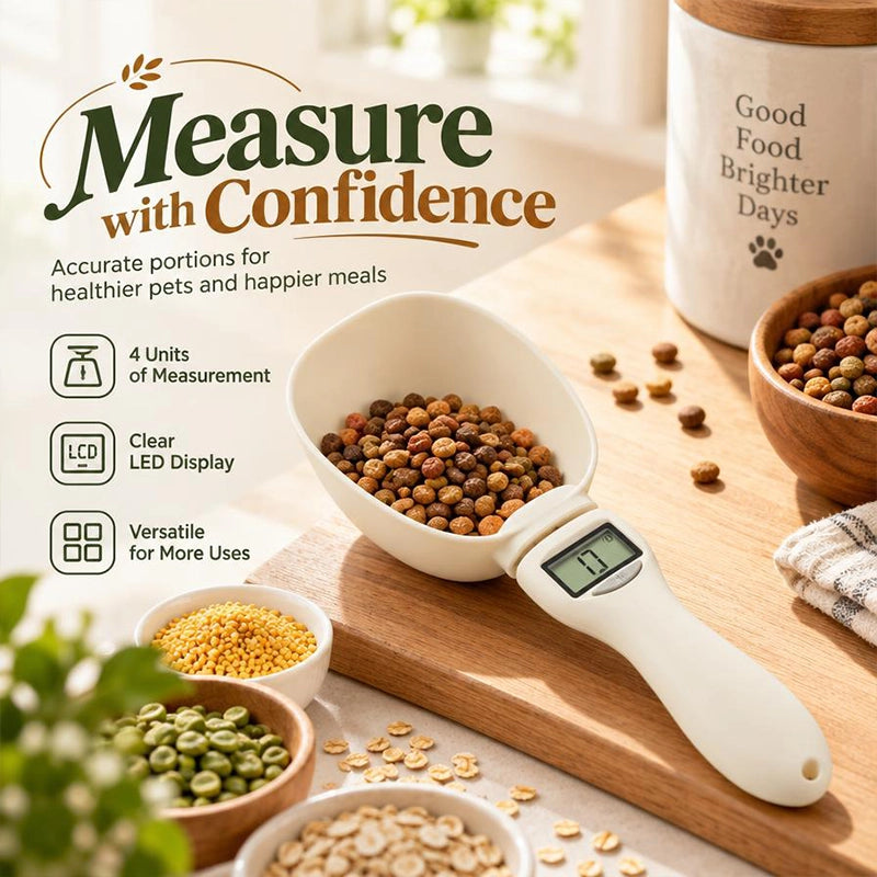 Digital Measuring Scoop Scale for Kitchen and Pet-Food Portions