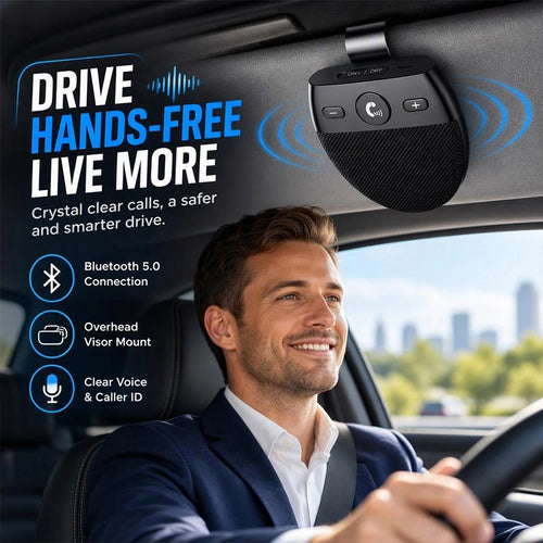 Bluetooth Sun Visor Speakerphone for Hands-Free Calls
