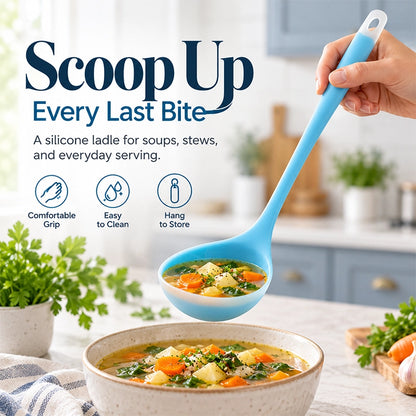 Translucent Silicone Soup Ladle for Everyday Serving
