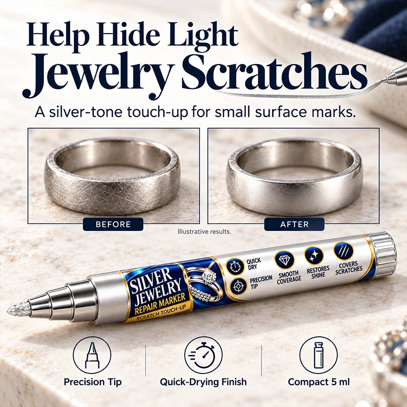 Silver-Tone Jewelry Touch-Up Pens for Small Cosmetic Marks, 2-Pack