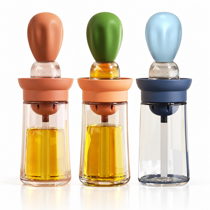 Glass Oil Bottle with Basting Brush for Everyday Cooking — view 1