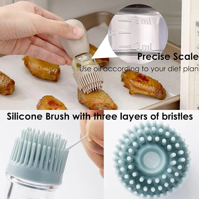 Glass Oil Bottle with Basting Brush for Everyday Cooking — view 2