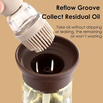 Glass Oil Bottle with Basting Brush for Everyday Cooking — view 3