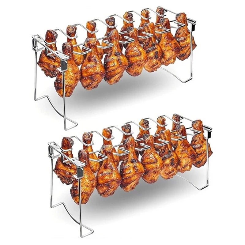 2-Piece Set Professional Grade Stainless Steel Chicken Drumstick Holder