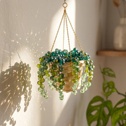 Sun-Kissed Beaded Succulent Car Charm