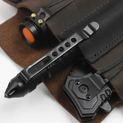 Leather Belt Multitool Pouch Mens Daily Carry Waist Pack