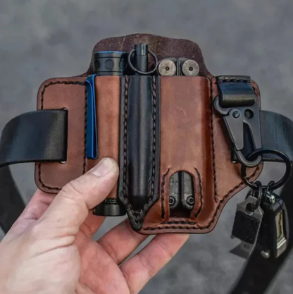 Leather Belt Multitool Pouch Mens Daily Carry Waist Pack