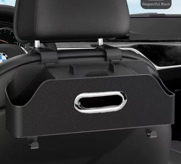 Car Headrest-Mounted Multifunction Storage Tray