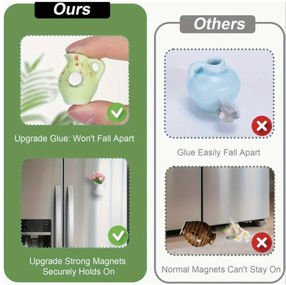 Mini Flower Vase Fridge Magnets