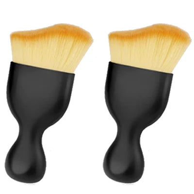 2-Piece Brown Curved Brush Set