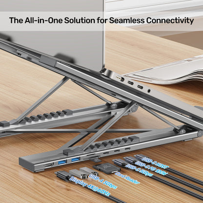 USB-C Foldable Laptop Stand with Docking Station