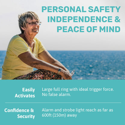 Personal Safety Alarm - 130 dB Anti-theft LED Light SOS Mode USB Type-C for Kids/Women or Camping