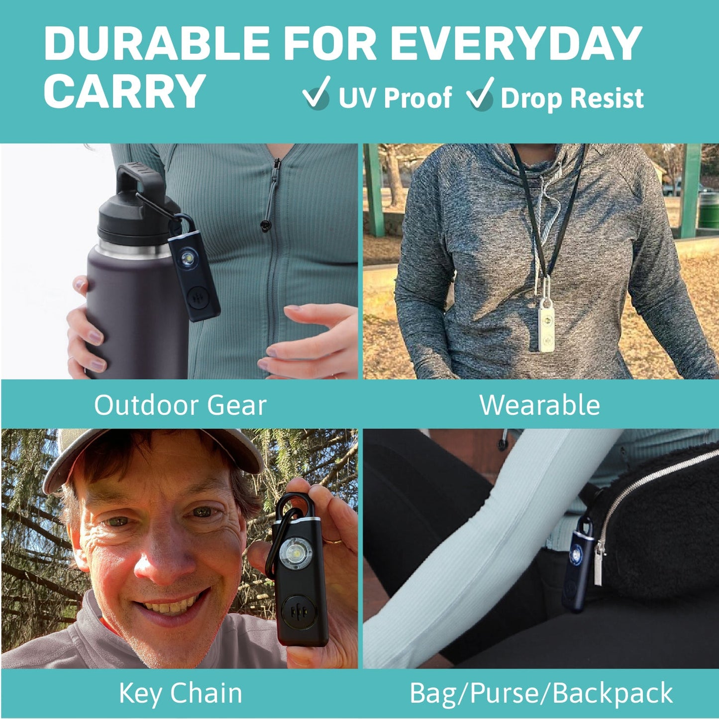 Personal Safety Alarm - 130 dB Anti-theft LED Light SOS Mode USB Type-C for Kids/Women or Camping