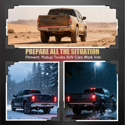 🔥 49% OFF | 60" Triple-Row LED Tailgate Light Bar - 5-Function Weatherproof Strip