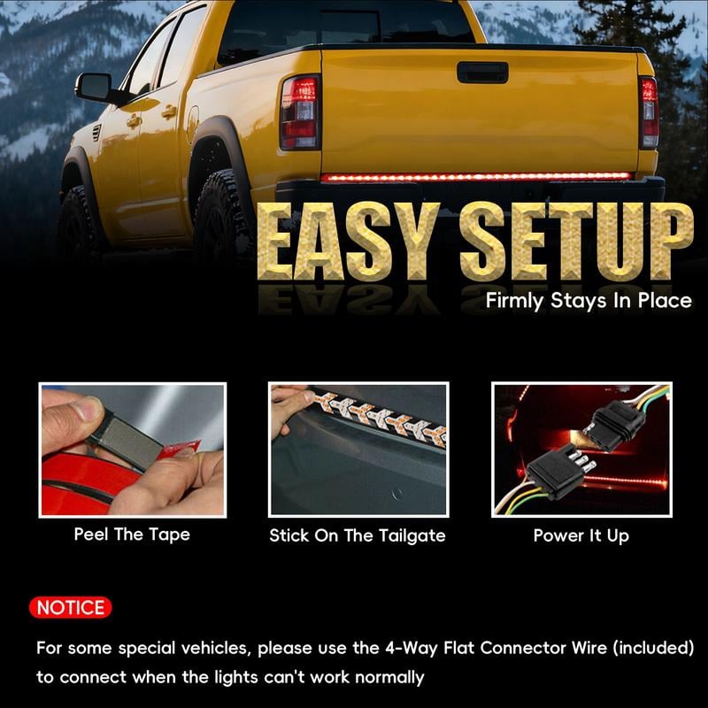 🔥 49% OFF | 60" Triple-Row LED Tailgate Light Bar - 5-Function Weatherproof Strip