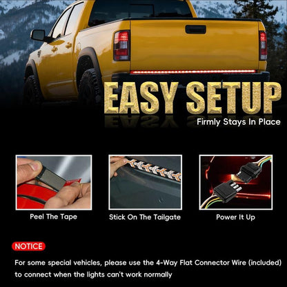 🔥 49% OFF | 60" Triple-Row LED Tailgate Light Bar - 5-Function Weatherproof Strip