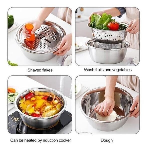Stainless Steel Grater Bowl Set