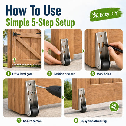 🔧 4 Parks Heavy-Duty Gate Support Wheel – Anti-Sag Fence Repair Roller for Smooth. Easy Gate Movement ✨