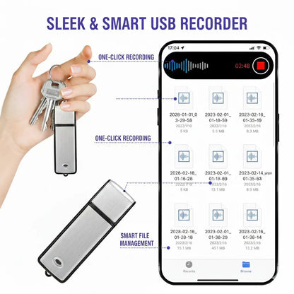 USB Flash Drive Voice Recorder 2-in-1 – Voice Activated