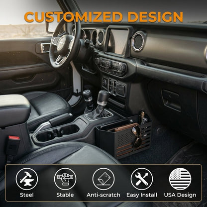 Heavy-duty Metal Gear Shift Center Console Organizer(2 Pack Set)