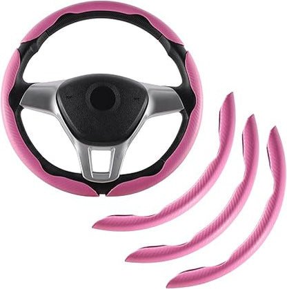 Carbon Fiber Silicone Car Steering Wheel Cover