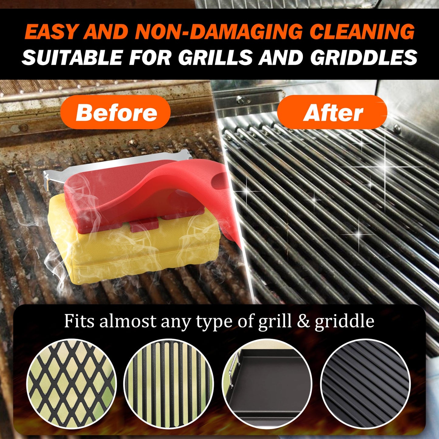 Grill Brush. Bristle Free Steam Grill Brush with Scrape