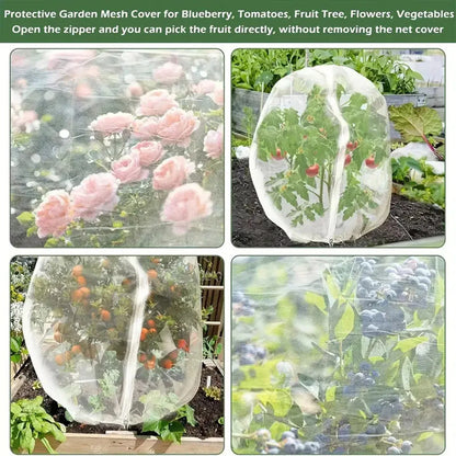 Fruit Tree Netting Cover with Zipper and Drawstring
