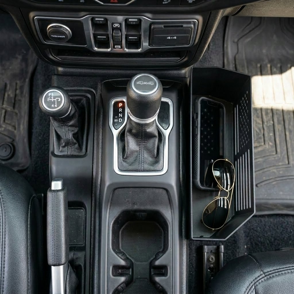Heavy-duty Metal Gear Shift Center Console Organizer(2 Pack Set)
