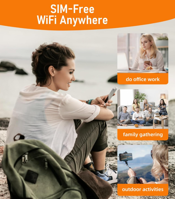 Ultimate 5G Portable WiFi - Travel-Ready US & Global Data【Does not include a SIM card】
