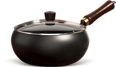 Uncoated Cast Iron Wok with Lid – Japanese Style Iron Pot