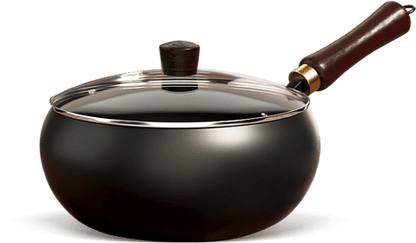 Uncoated Cast Iron Wok with Lid – Japanese Style Iron Pot