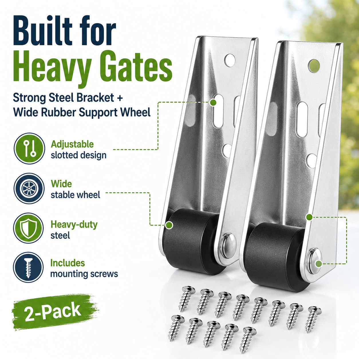 🔧 4 Parks Heavy-Duty Gate Support Wheel – Anti-Sag Fence Repair Roller for Smooth. Easy Gate Movement ✨