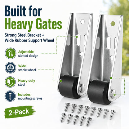🔧 4 Parks Heavy-Duty Gate Support Wheel – Anti-Sag Fence Repair Roller for Smooth. Easy Gate Movement ✨