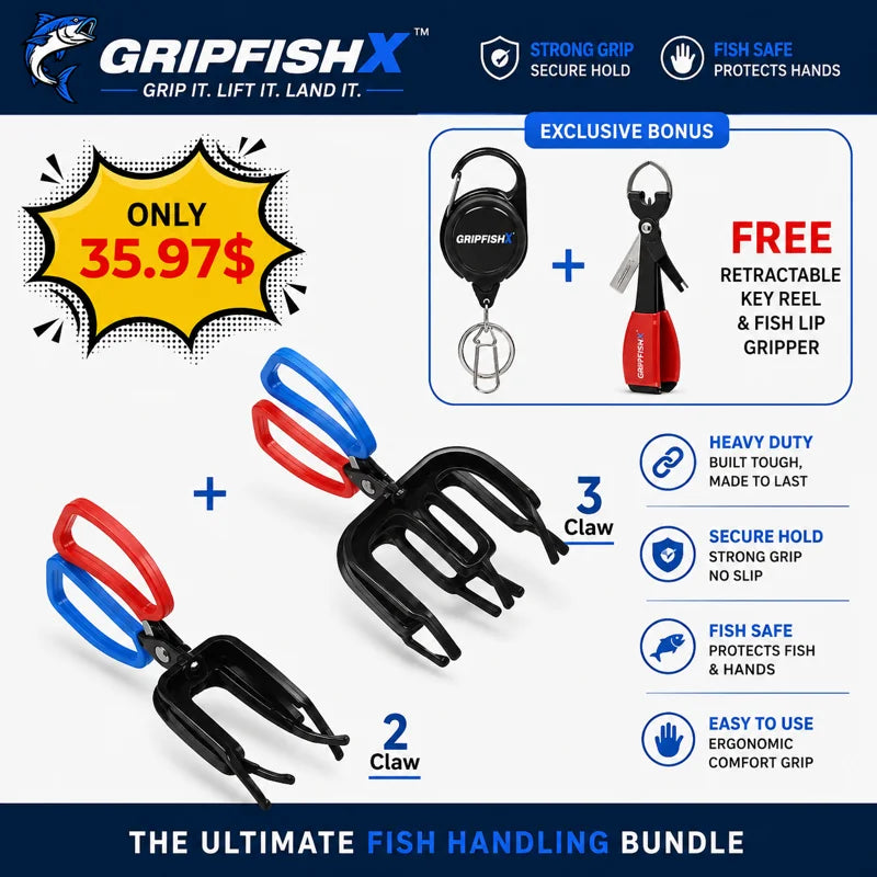 2 PCS Fish Gripper – Multi-Claw Fish Controller for Safe & Easy Handling
