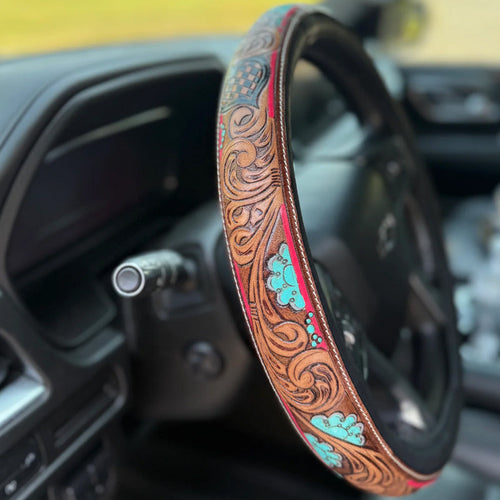 🤠 Give Your Ride That Wild West Energy🛞Western Cowboy Steering Wheel C
